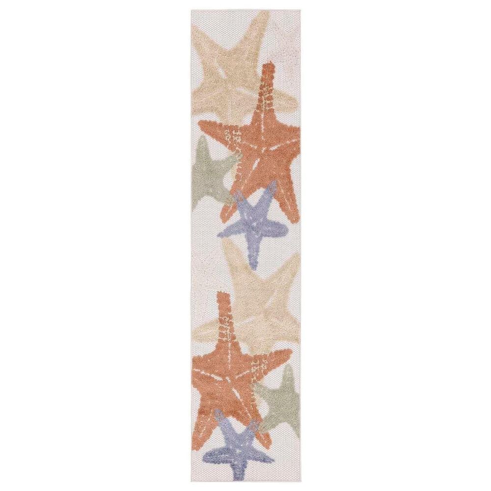 Nourison Aloha ALH28 2"3" x 8" Ivory and Multicolor Indoor/Outdoor Runner, , large