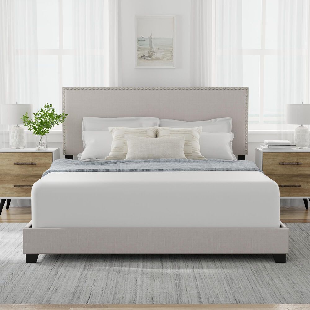 Richlands Furniture Willow Queen Upholstered Panel Bed in Gray Fog, , large