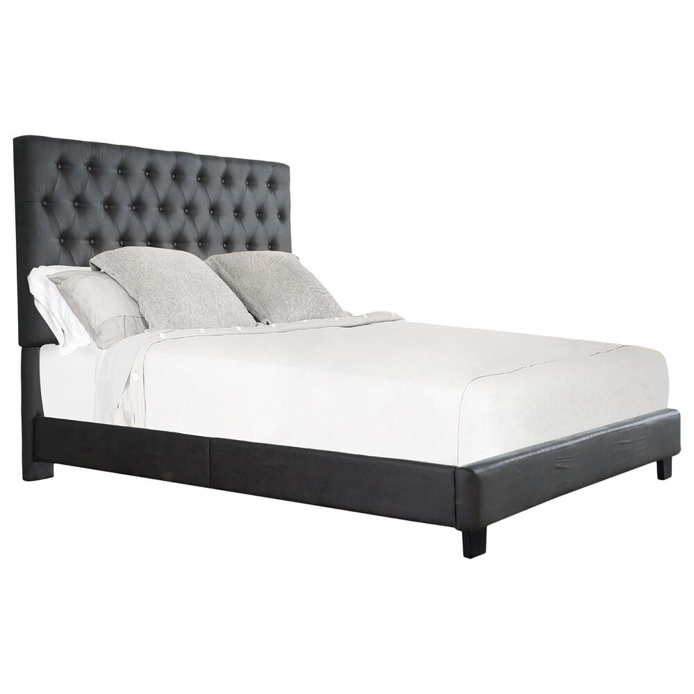 Steve Silver Reid Queen Upholstered Bed in Gray, , large