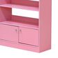 HOMLUX 4-Tier Space Saving Bookshelf with Storage Cabinet and Door in Pink, , large