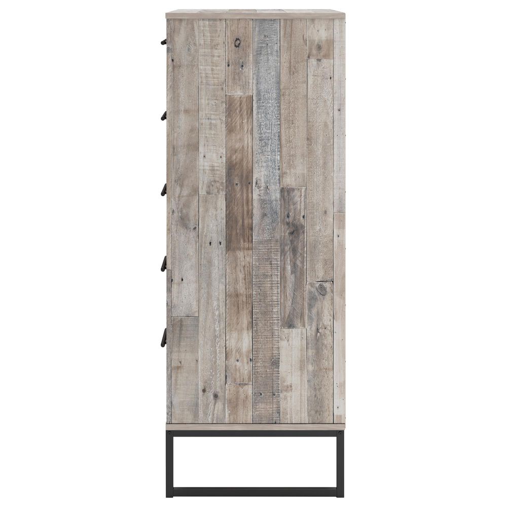 Ashley Neilsville 5-Drawer Chest in Whitewash and Dark Brown, , large