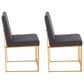Lumisource Fuji Side Chair with Charcoal Cushion in Gold (Set of 2), , large