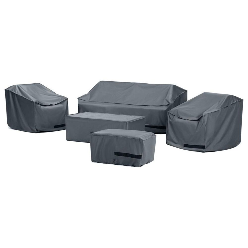 RST Brands Deco 5-Piece Patio Loveseat Cover Set in Gray, , large