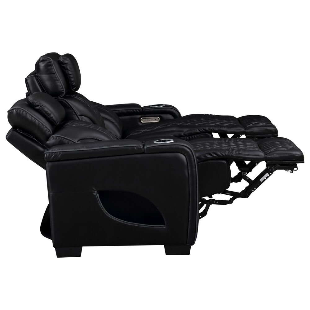 Titanic Furniture All Star Power Reclining Sofa with Power Headrest in Black, , large