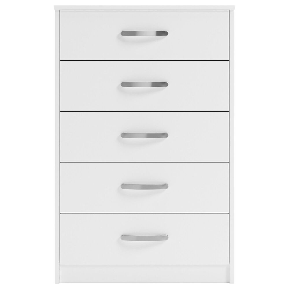 Ashley Flannia 5-Drawer Chest in White, , large