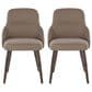 LumiSource York Side Chair with Brown Faux Leather Cushion in Dark Walnut (Set of 2), , large