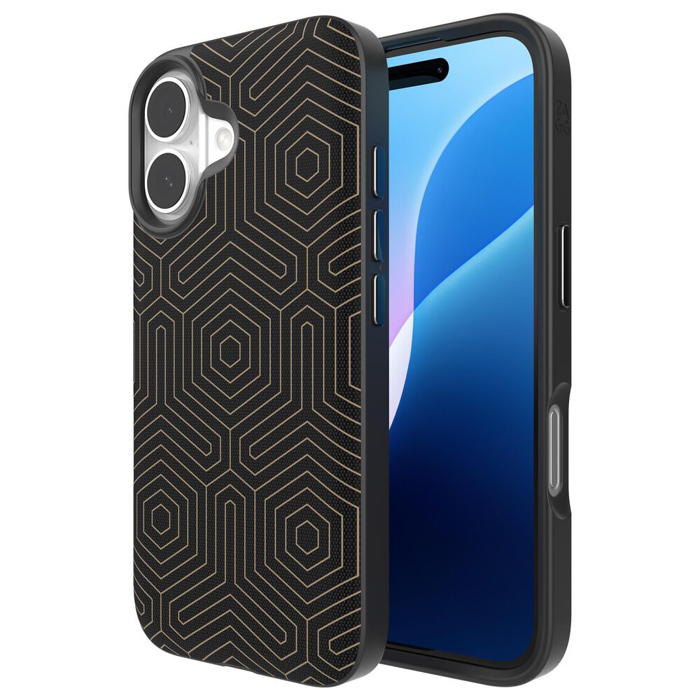 Zagg London Snap MagSafe Case for Apple iPhone 16 in Black Hexagon, , large