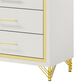 Pacific Landing Lucia 5-Drawer Chest in White and Gold, , large