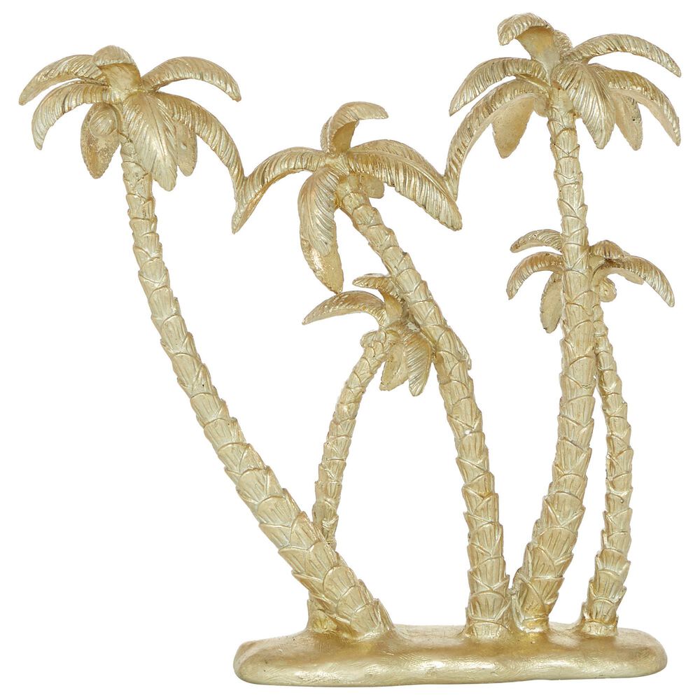 Maple and Jade Coconut Trees Sculpture in Gold, , large