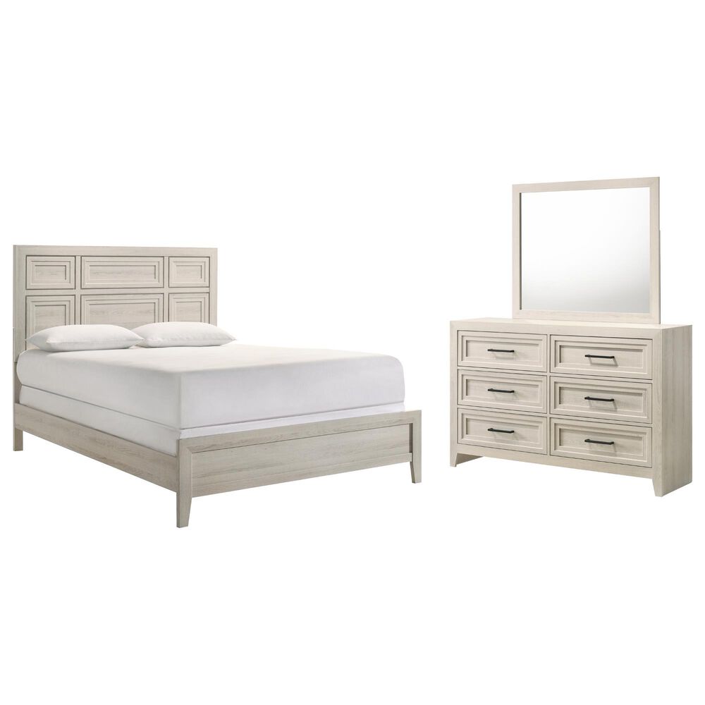 Crown Mark Lorraine 3 Piece King Panel Bedroom Set in White, , large