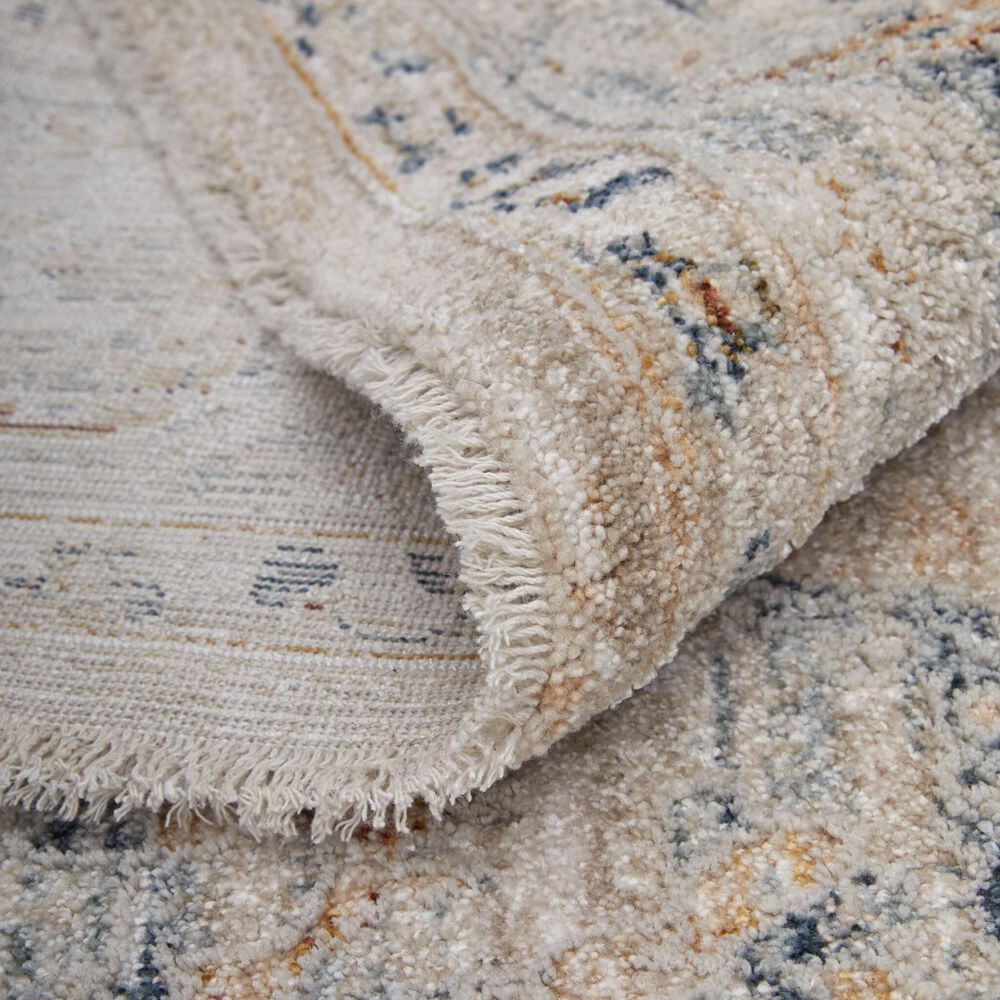Feizy Pasha 39M5F 5&#39; x 7&#39;6&quot; Beige and Blue Area Rug, , large