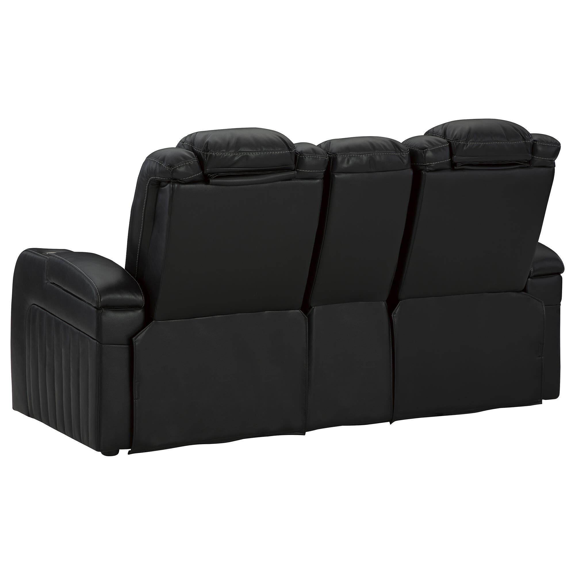 Ashley Caveman Den Power Reclining Loveseat with Console in Midnight