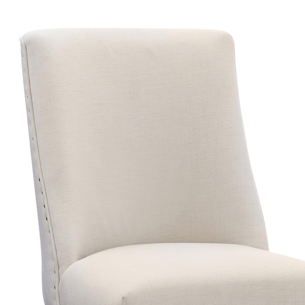 Linon Home Decor Adler Side Chair with Neutral Fabric Cushion in Espresso, , large