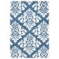 Safavieh Micro-Loop MLP221M 4" x 6" Blue and Ivory Area Rug, , large