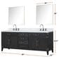 Lexora Home Laurel 84" Double Bathroom Vanity in Brown Oak with White Quartz Top and Rectangular Sinks, , large