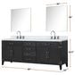 Lexora Home Laurel 84" Double Bathroom Vanity in Brown Oak with White Quartz Top and Rectangular Sinks, , large