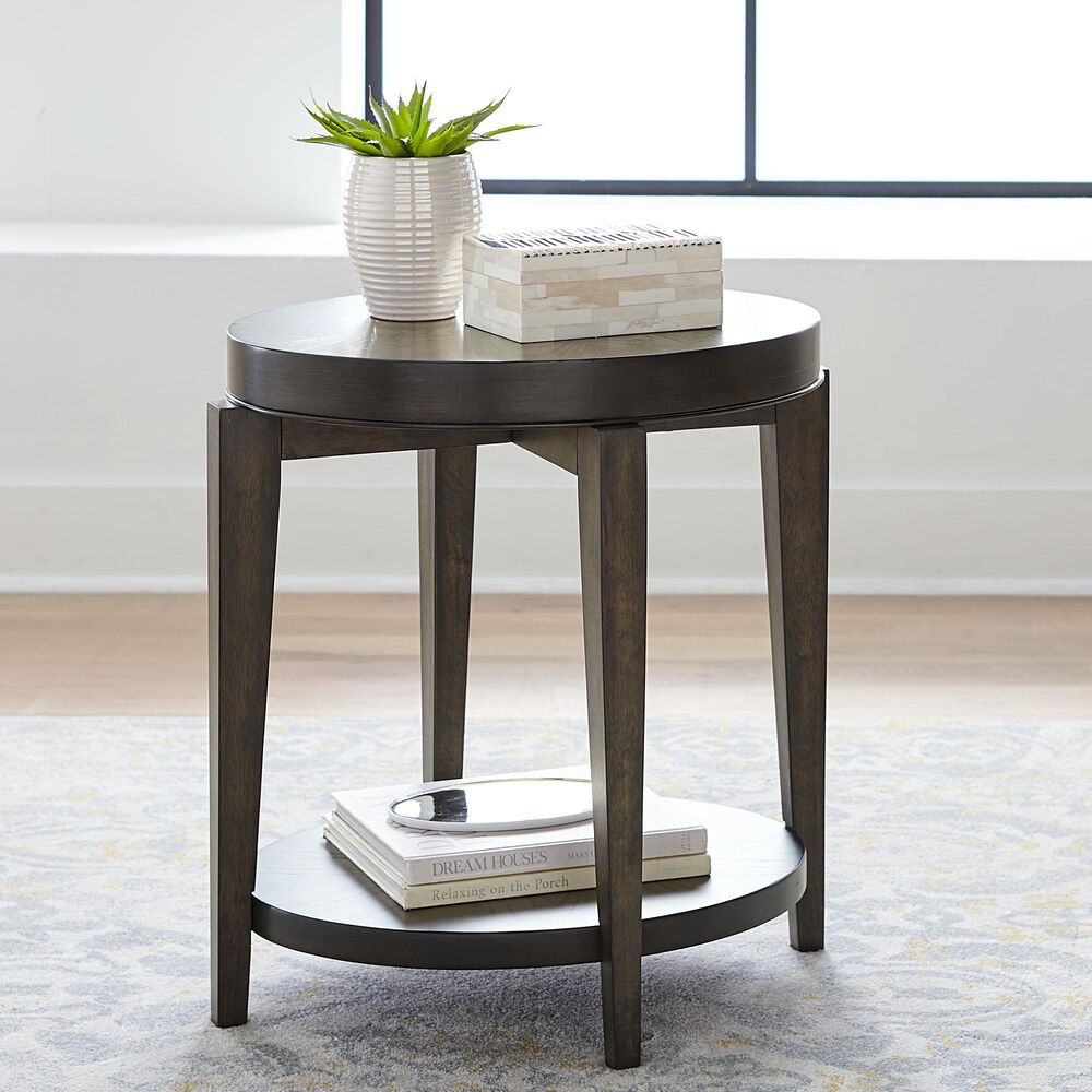 Belle Furnishings Penton Oval Chair Side Table in Espresso, , large