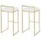 Lumisource Fuji Stackable Barstool with White Velvet Cushion in Gold (Set of 2), , large