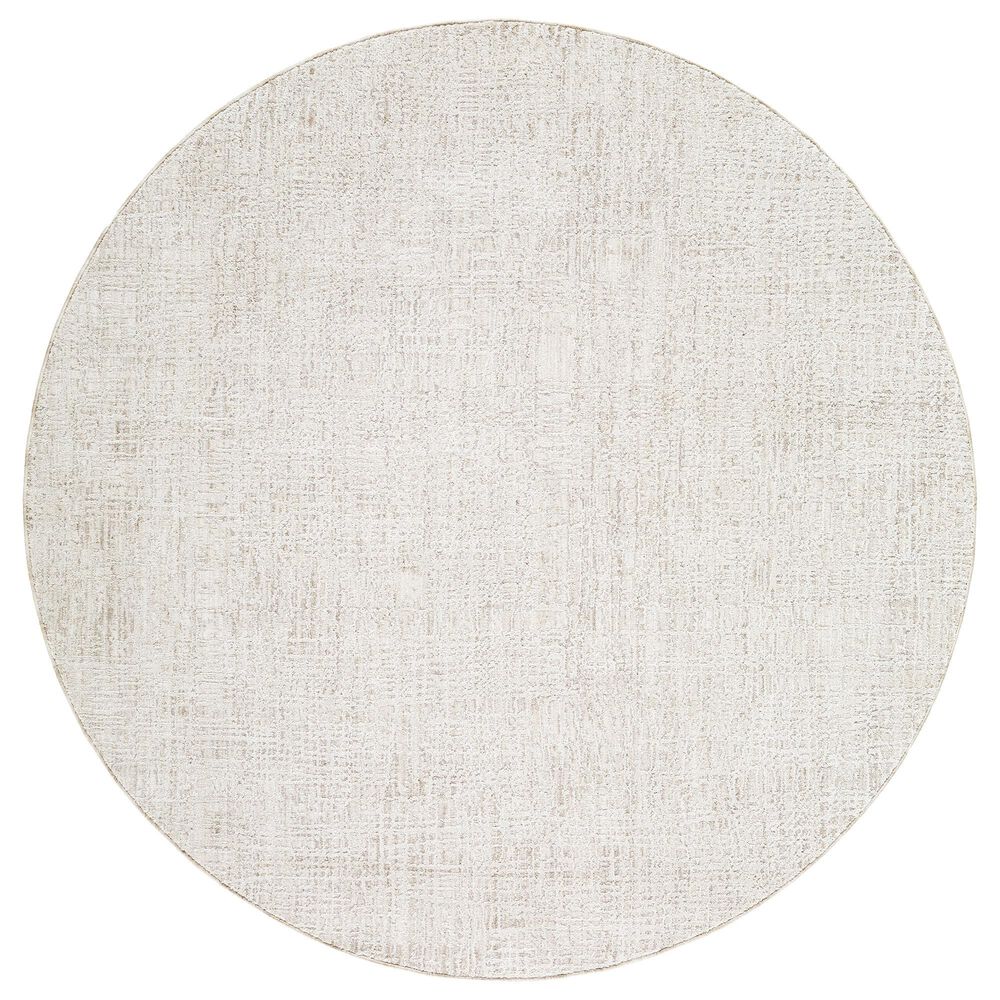 Surya Gakko Charcoal, Ivory, Cream and Tan 7"10" Round Area Rug, , large
