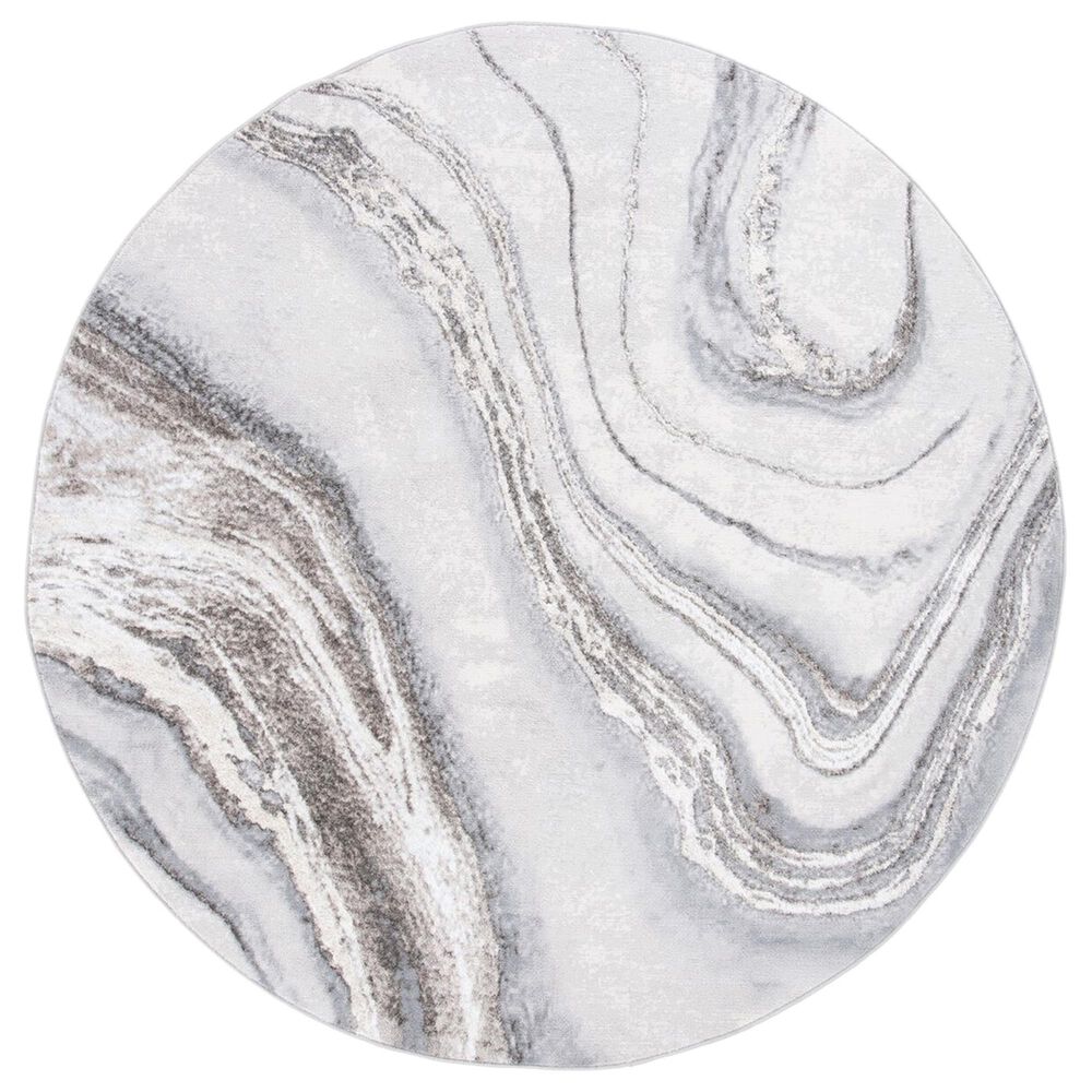 Safavieh Orchard 6"7" Round Grey and Ivory Area Rug, , large