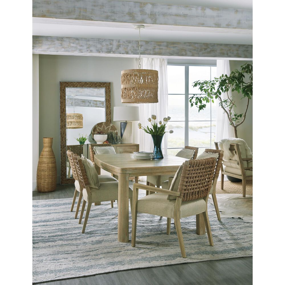 Hooker Furniture Surfrider Woven Back Arm Chair with Beige Cushion in Driftwood &#40;Set of 2&#41;, , large