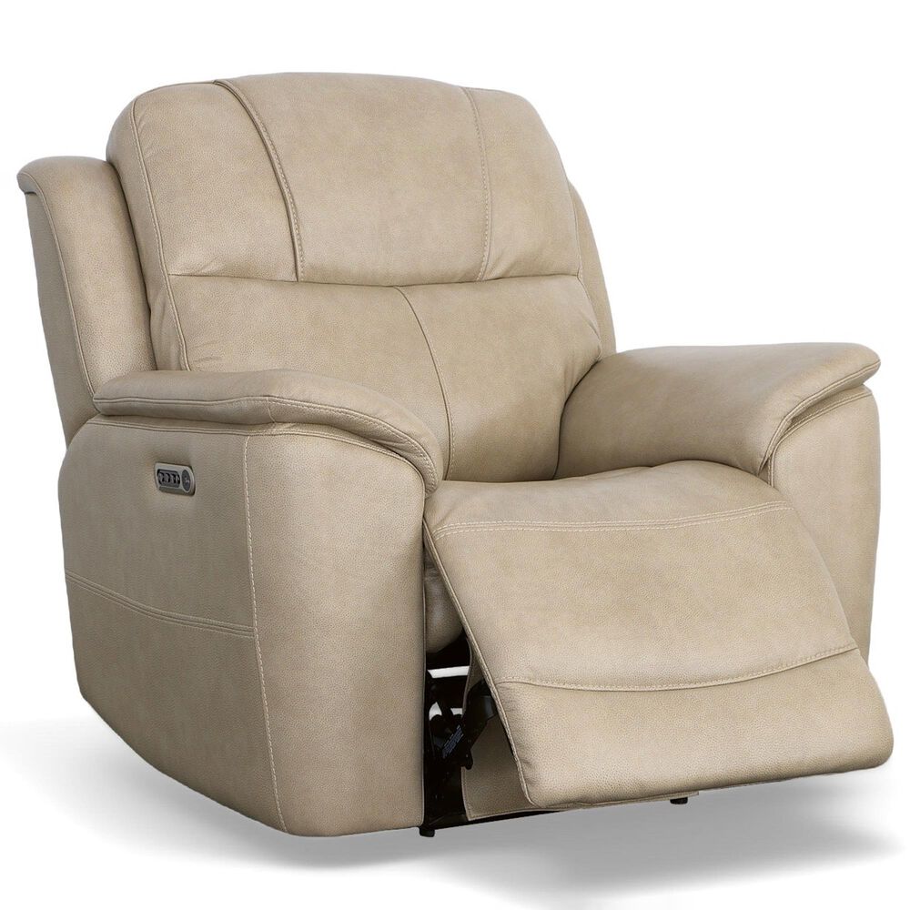 Flexsteel Crew 3-Piece Power Reclining Living Room Set in Pebble, , large