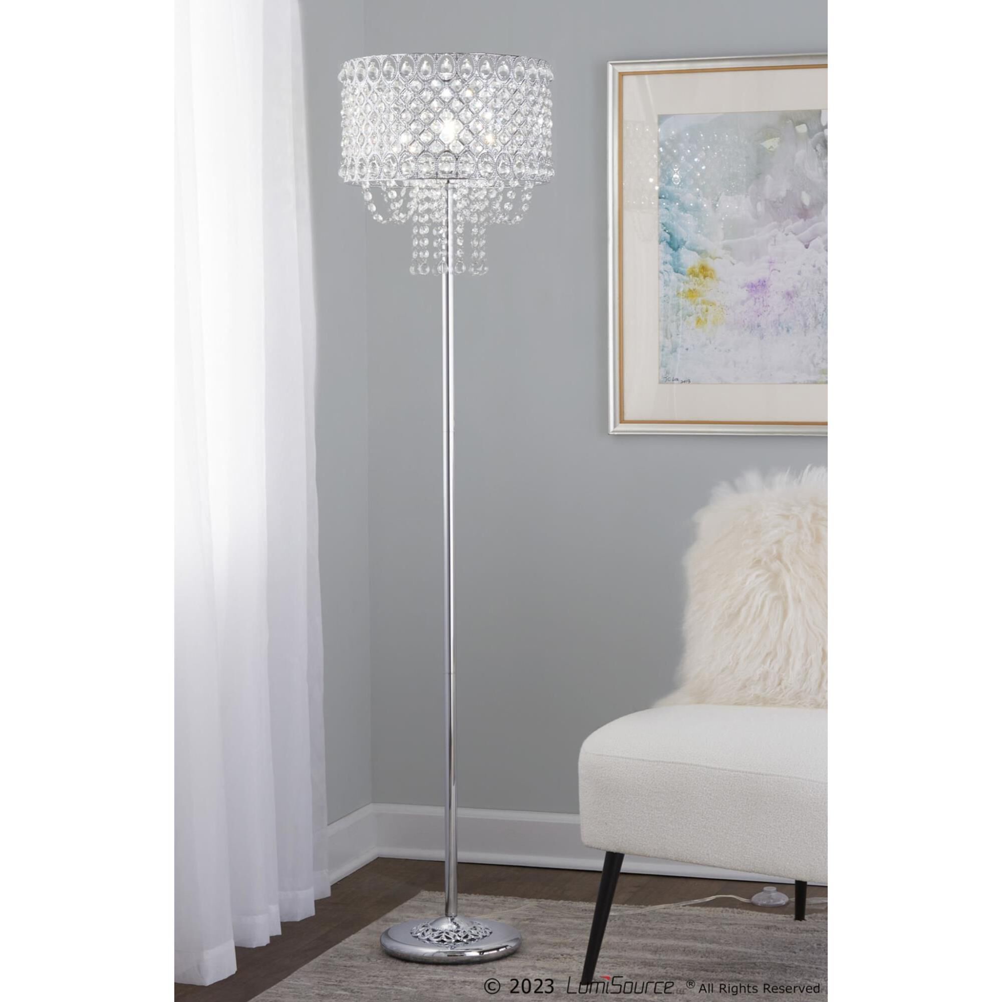 Grandview Gallery Floor Lamp in Polished Chrome