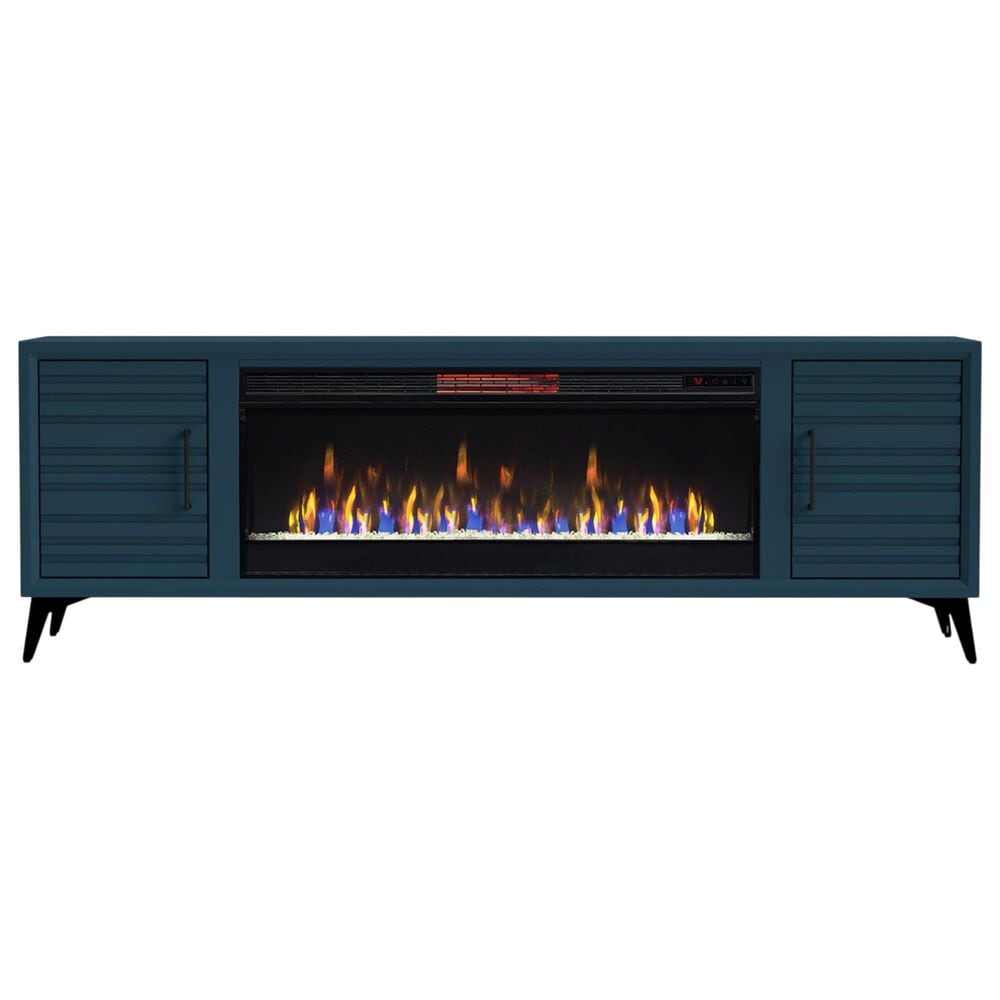 Legends Home Malibu 95" Fireplace Console in Denim Blue, , large