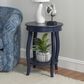 Linon Home Decor Aura Round Side Table in Navy Blue, , large