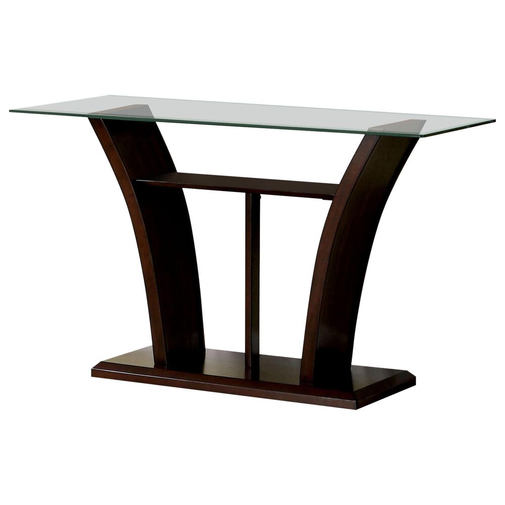 Furniture of America Dillard Sofa Table in Brown Cherry, , large