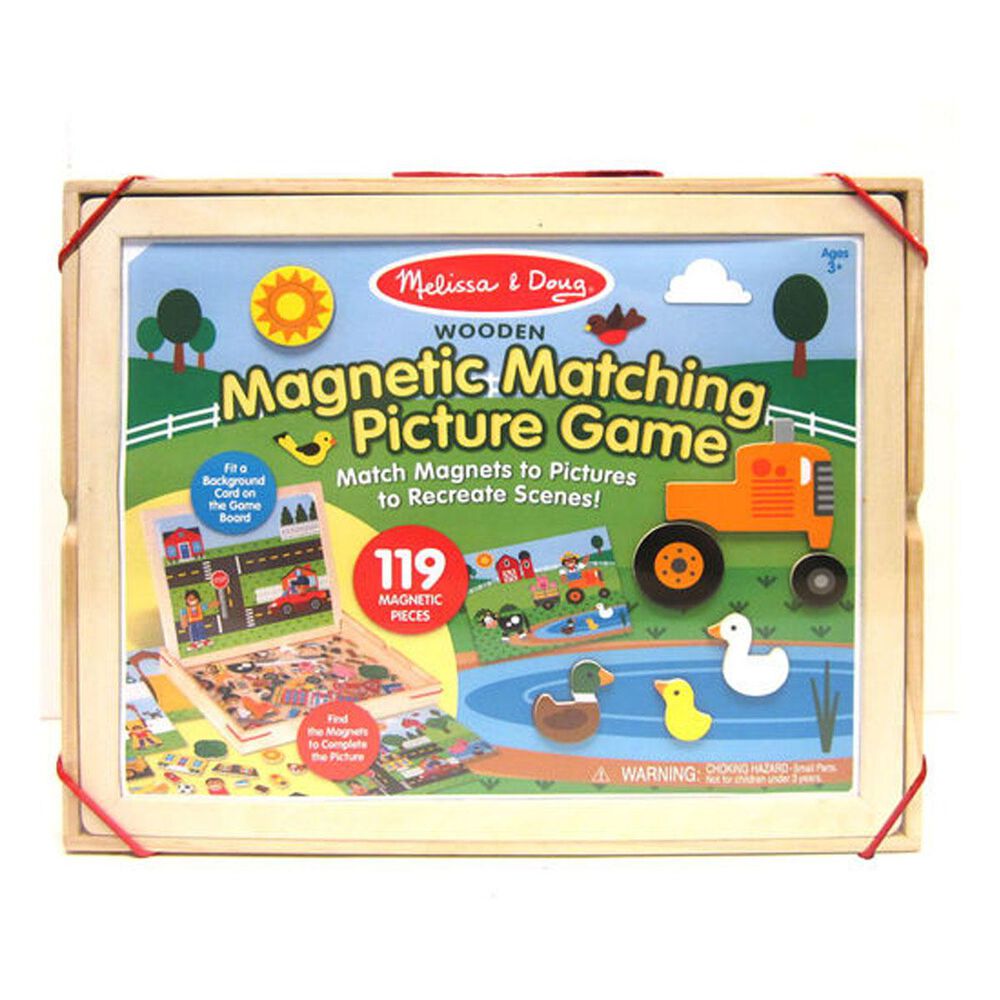 Melissa & Doug Wooden Magnetic Matching Picture Game, , large