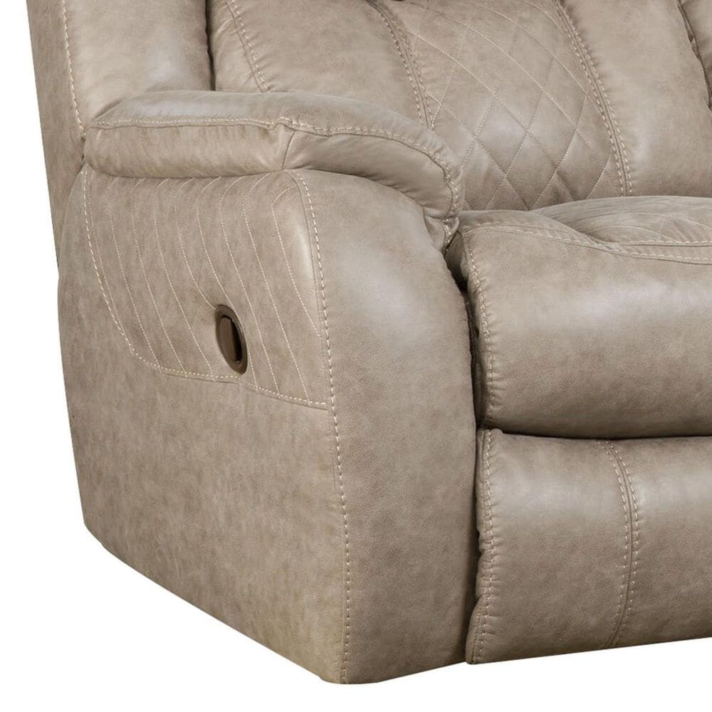 HomeStretch Daytona Double Reclining Manual Sofa in Mushroom, , large