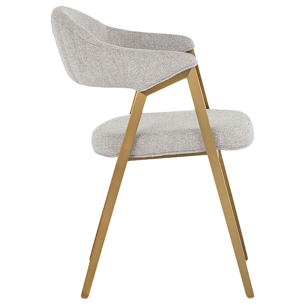 37B Burgos Dining Chair with Grey Cushion in Brushed Gold, , large