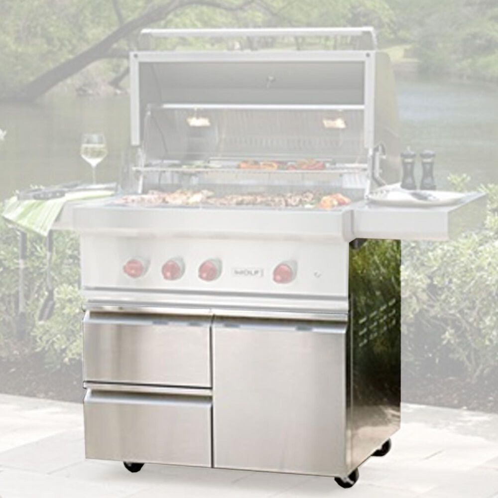 Wolf Grill Cart for 36&quot; Wolf Grill in Stainless Steel, , large