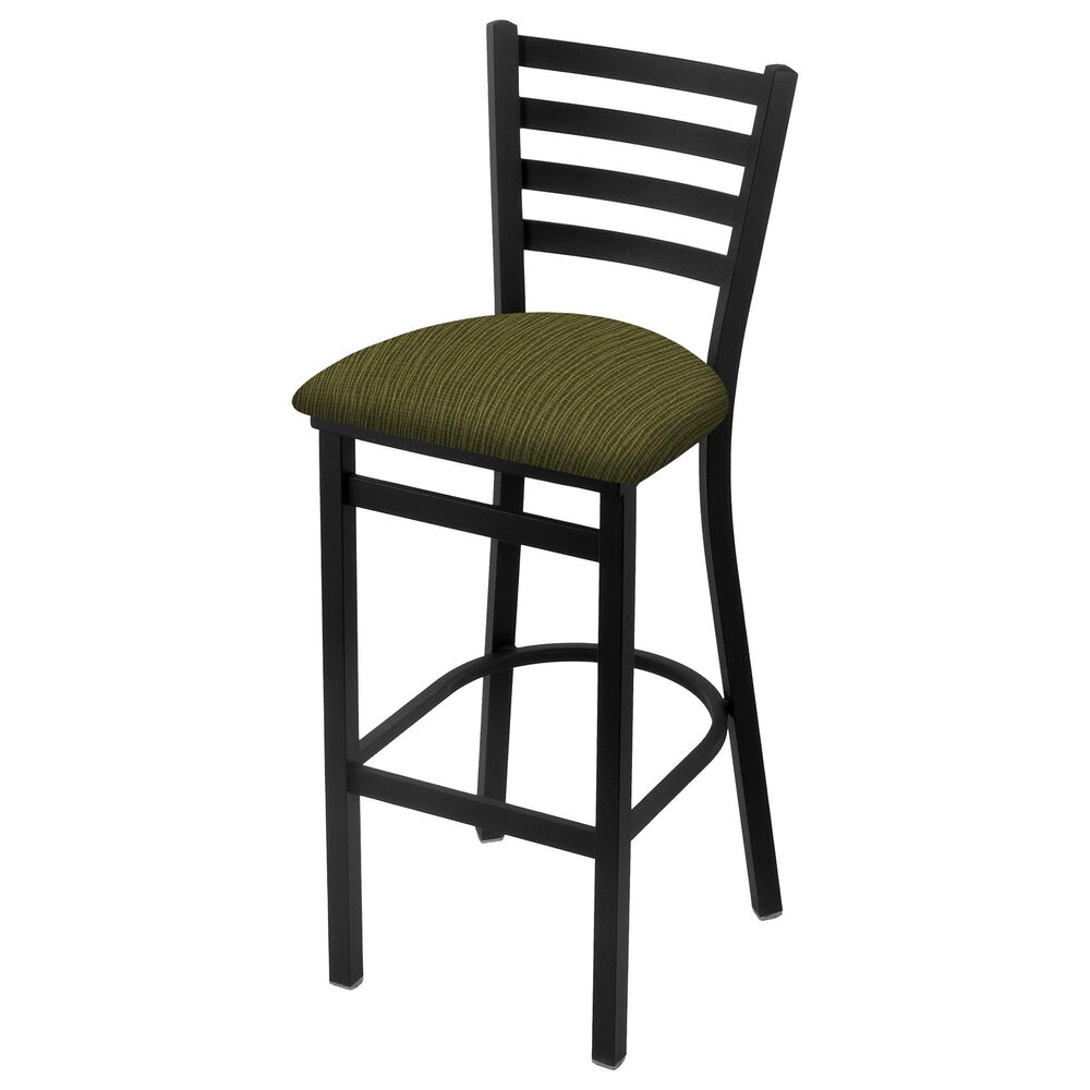 Holland Bar Stool 400 25" Stationary Counter Stool with Black Wrinkle and Graph Parrot Seat, , large