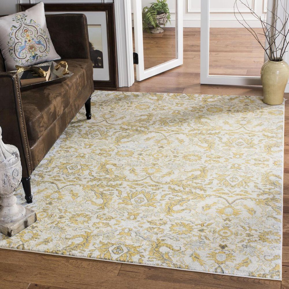 Safavieh Evoke EVK238S-3 3" x 5" Ivory/Gold Area Rug, , large