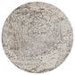 Feizy Parker 7"9" Round Silver and Ivory Area Rug, , large
