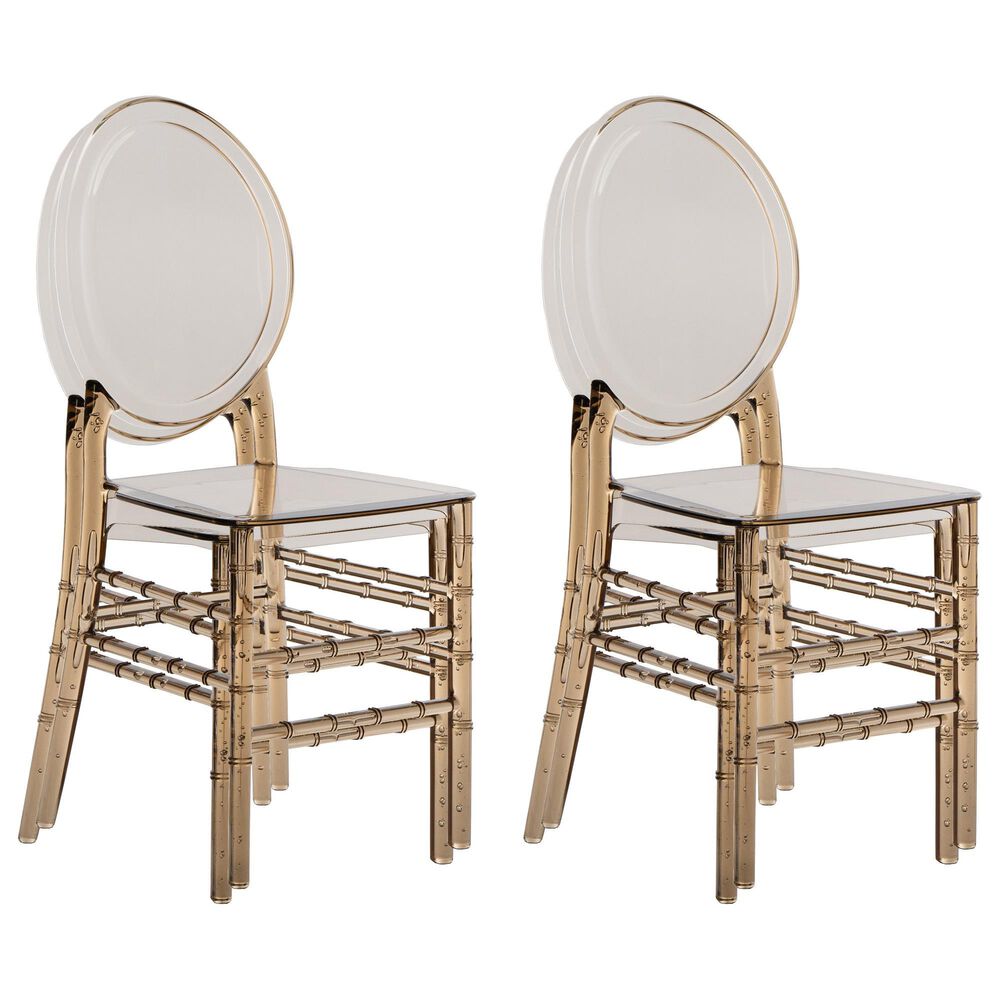 Rta Products Llc Ghost Stackable Side Chair in Amber &#40;Set of 2&#41;, , large