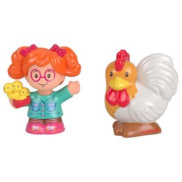 Little People Sofie and Rooster Figure in White, Red, Orange, Green, Pink and Yellow, , large