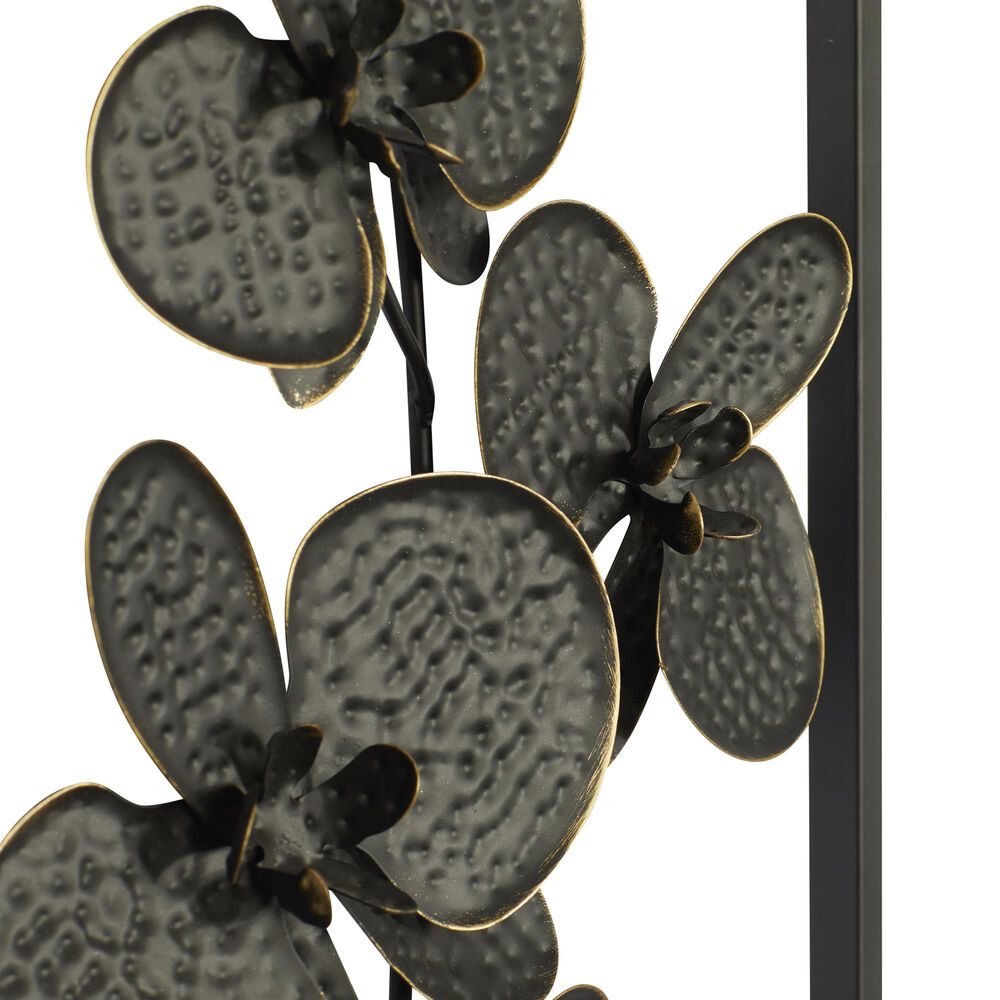 Maple and Jade 36&quot; x 14&quot; Contemporary Flowers Wall Decor in Black &#40;Set of 2&#41;, , large