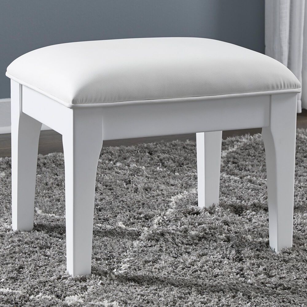 Millenium Chalanna Vanity Stool in Bright White, , large