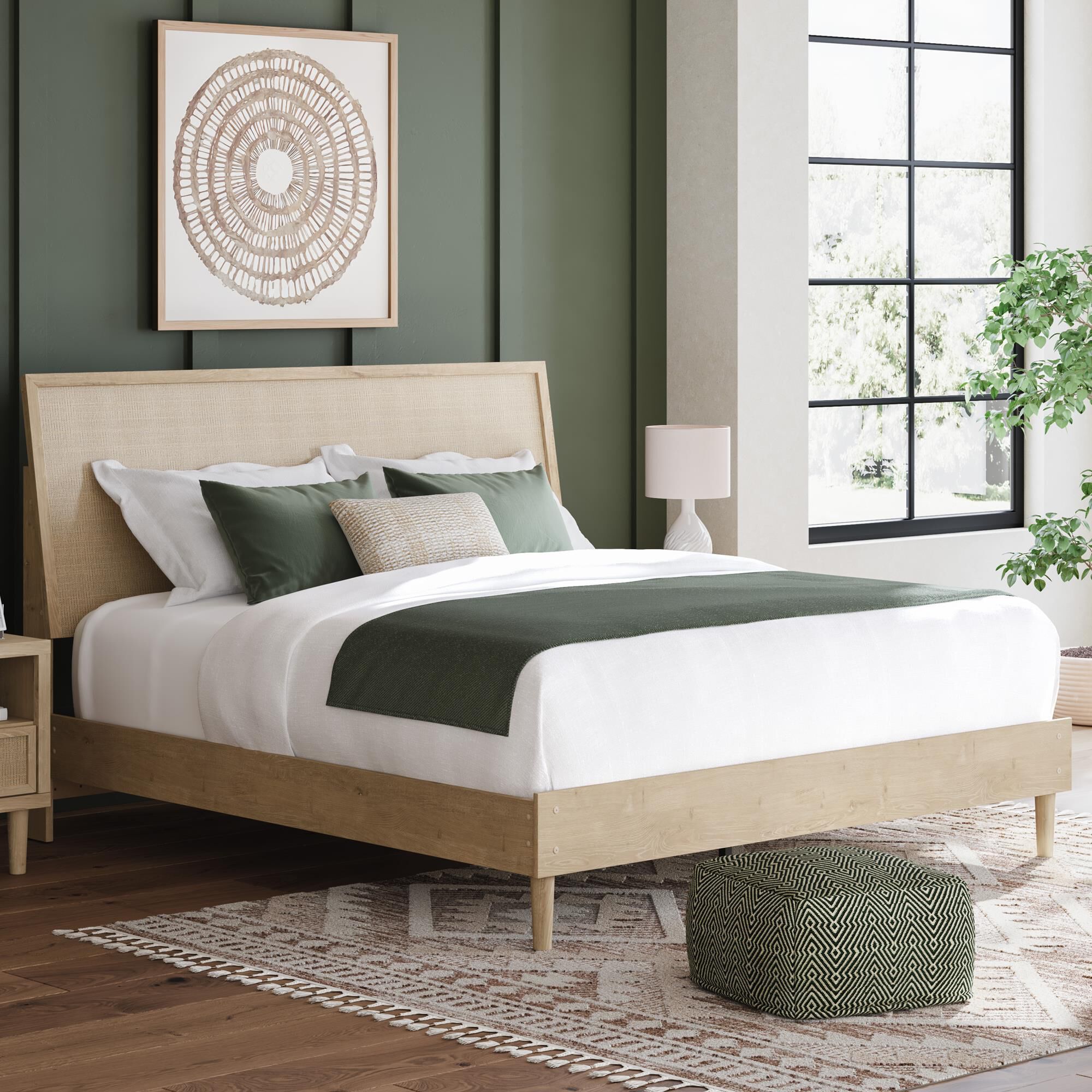 Ashley Cielden King Platform Bed in Tan