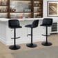 LumiSource Toriano Swivel Adjustable Bar Stool with Grey Faux Leather Upholstery in Black (Set of 2), , large