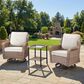 Sunwell Garden 3-Piece Patio Swivel Glider Set with 21.7" Side Table in Beige, , large
