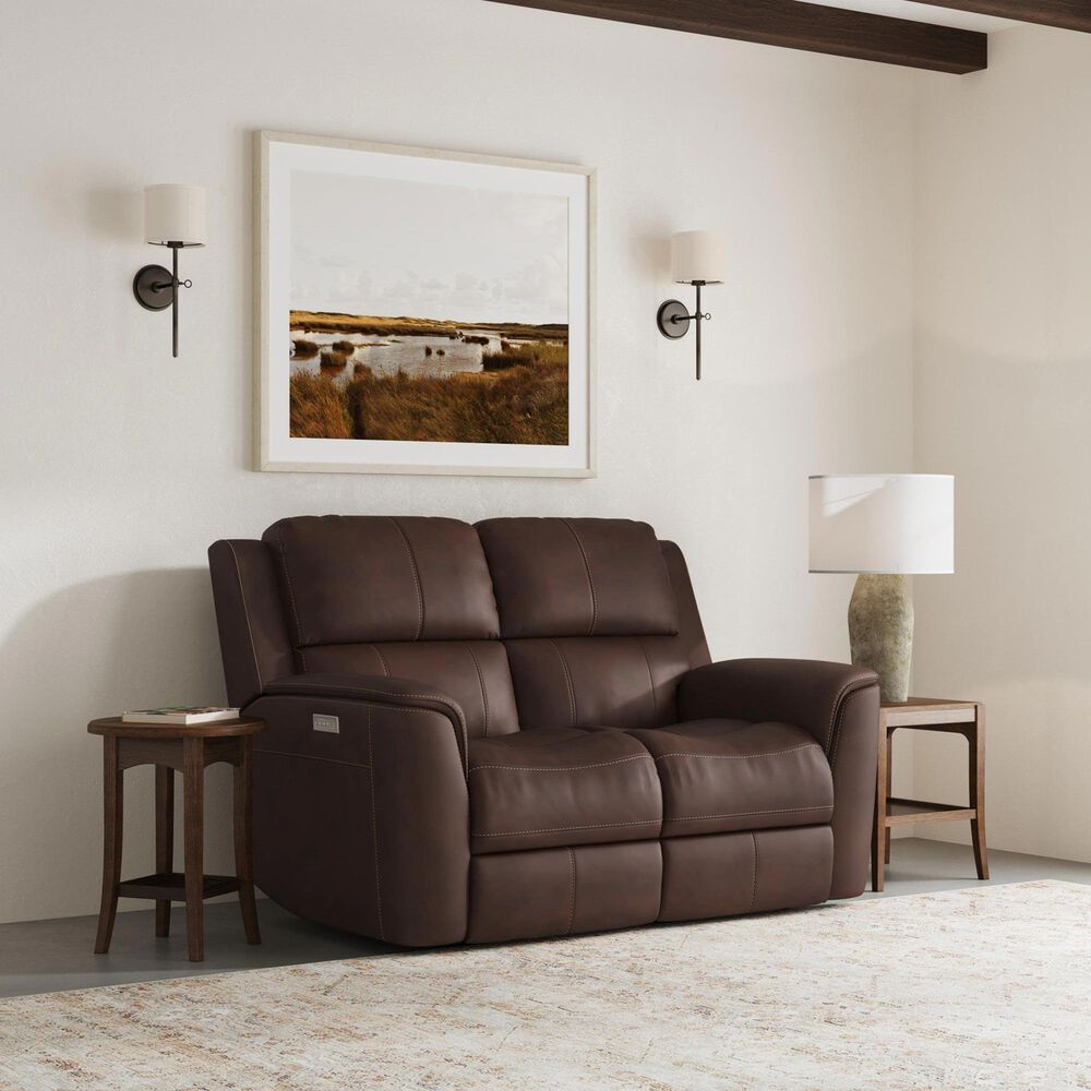 Flexsteel Henry Power Sofa and Loveseat Set in Burnt Umber, , large