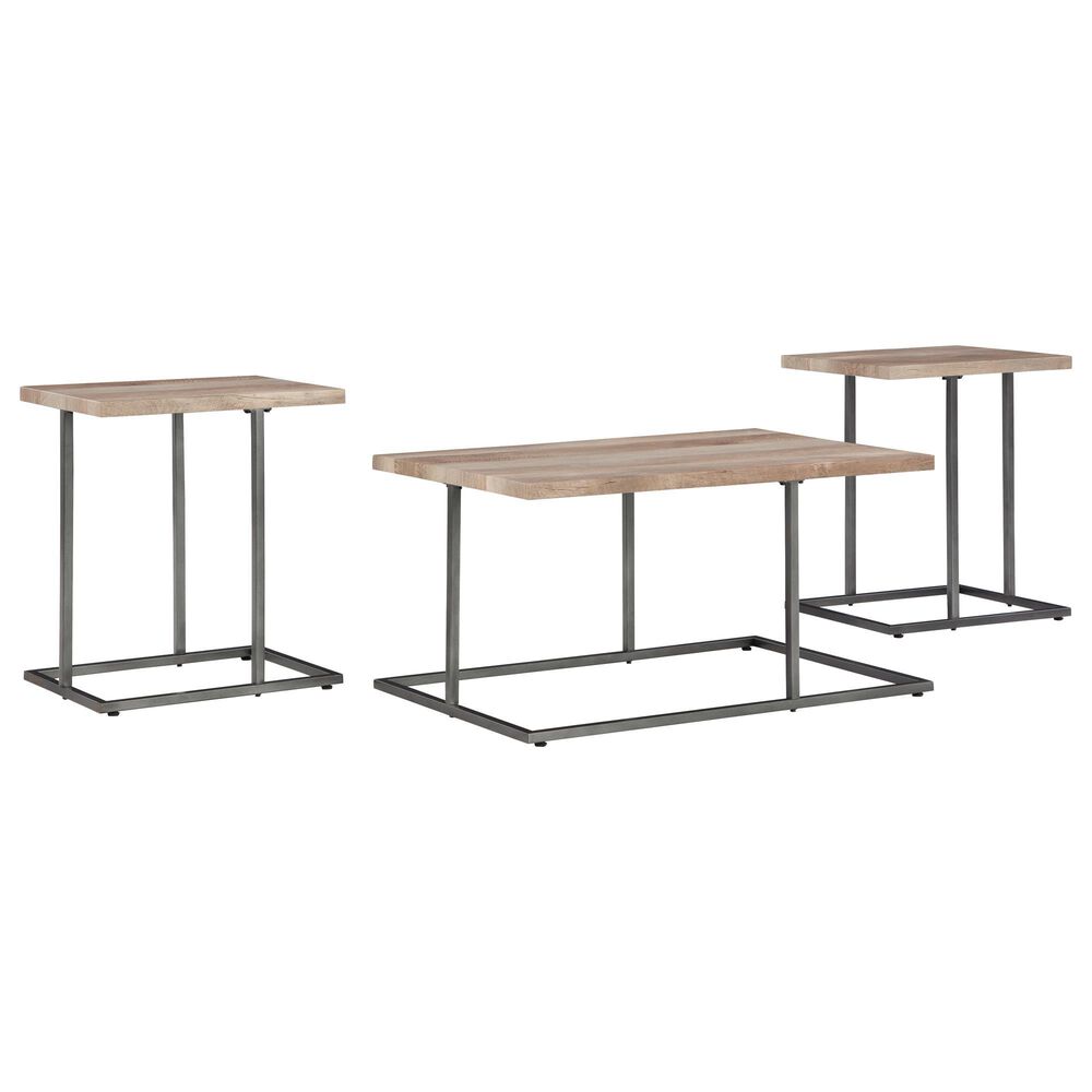 Ashley Albreane 3-Piece Occasional Table Set in Grayish Brown and Black, , large