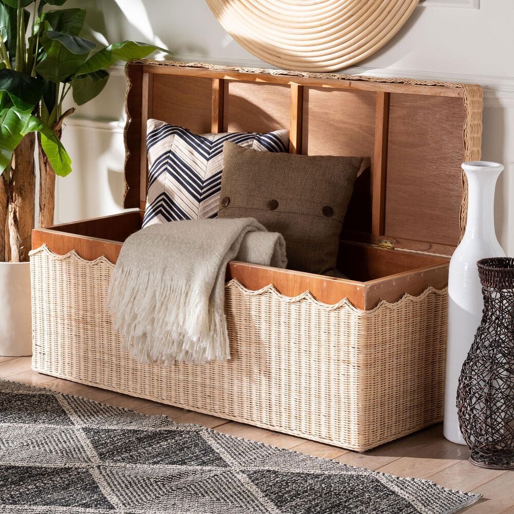 Baxton Studio Damita Storage Bench in Natural, , large