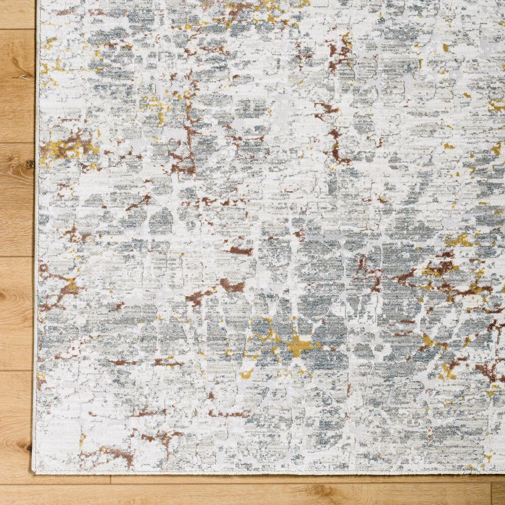Surya Dresden White, Gray, Medium Gray, Light Slate, Mustard and Rust 6'7" x 9'6" Area Rug, , large