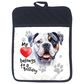 1 Brilliant Gift Heart Paws Bulldog Pot Holder in White, , large