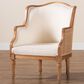 Baxton Studio Elizette Accent Chair with Honey Oak Frame in Beige, , large